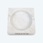 Brass-Embellished Marble Nut Dish - Serving Dish